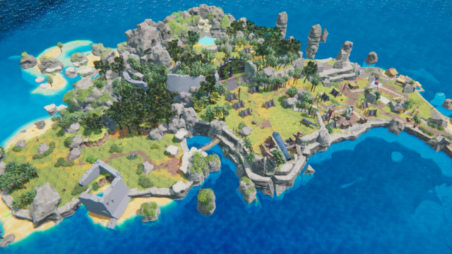 landing spot deleted, ruin walls in center changed and more overgrown