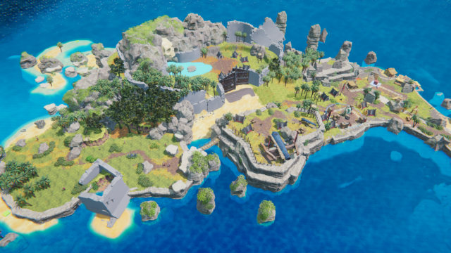 added a beachy landing spot in the center