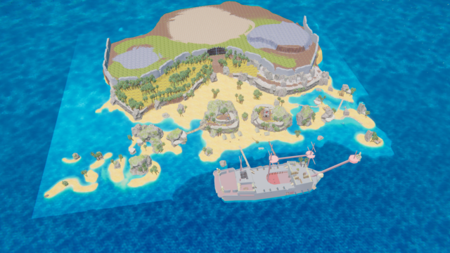 first blockout based on layout draft - beachy vibes